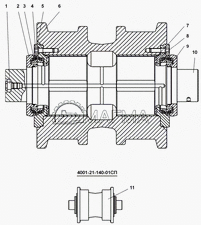 4001-21-140сп/-140-01сп каток опорный